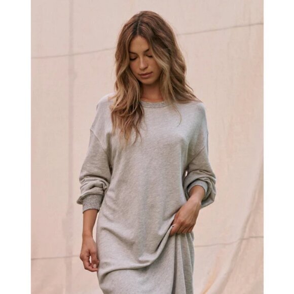 💕THE GREAT💕 The Sweatshirt Dress ~ Light Heather Grey Size 1 Small NWT - Picture 3 of 13